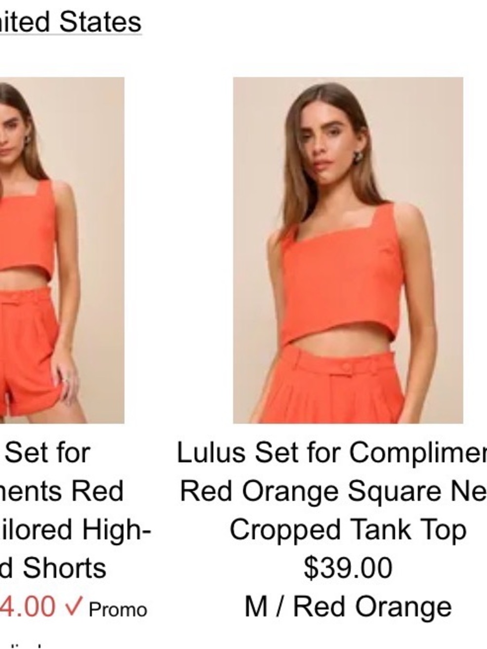 Women's Red Orange set